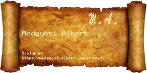 Medgyesi Albert névjegykártya